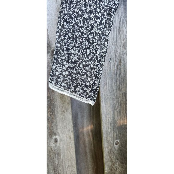 Ladies Robe S Peignoir See Thru Jones New York Floral Print Lace Trim - Picture 9 of 10